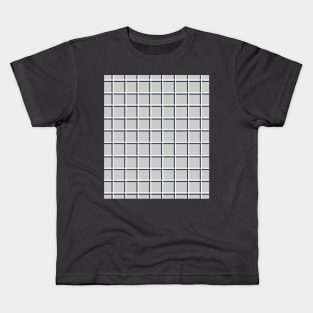 White, Black and Grey Grid Kids T-Shirt